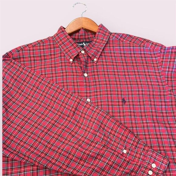 RALPH LAUREN Yarmouth 100% Cotton Plaid Button Down - Picture 1 of 11